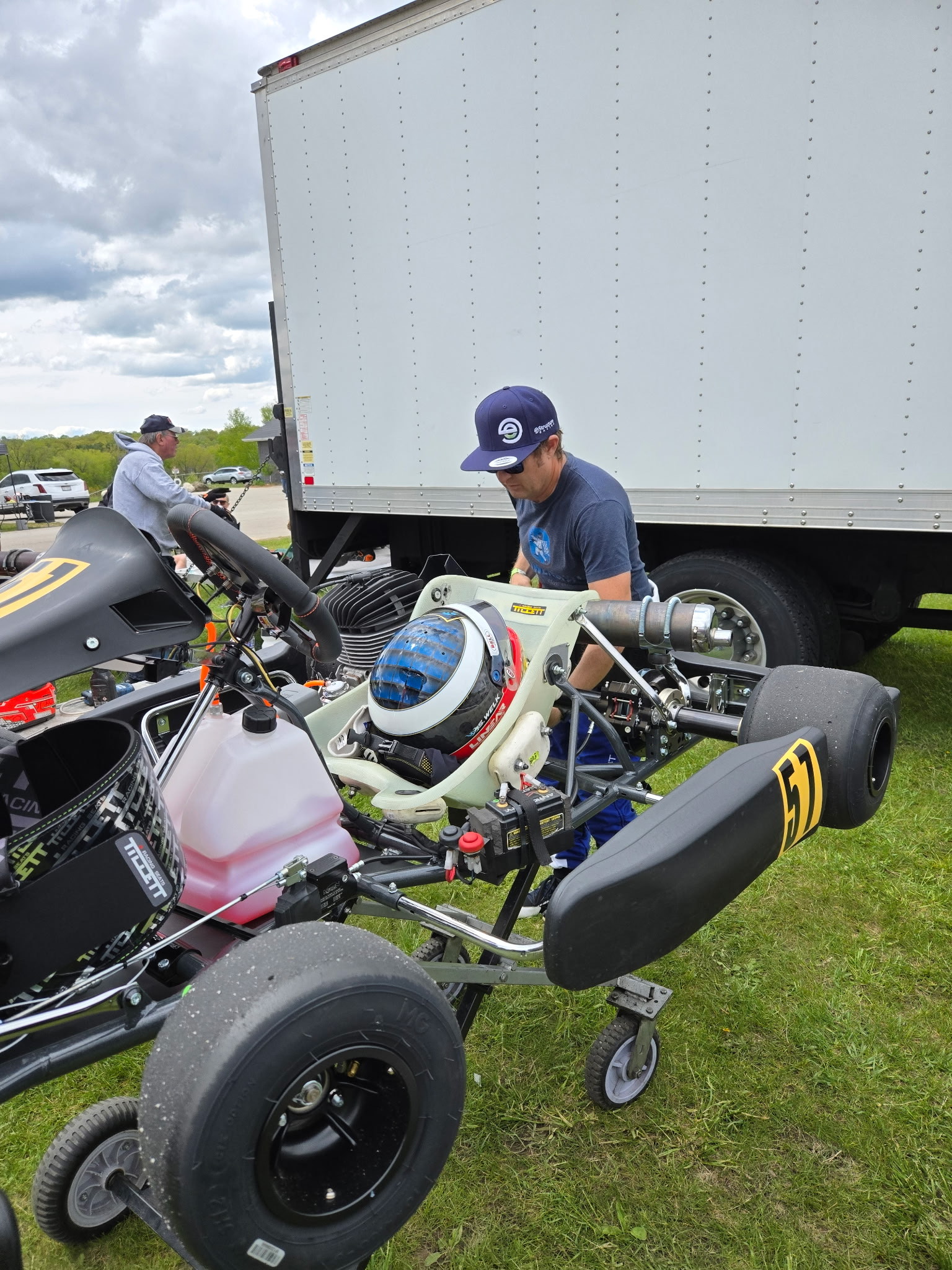 Steve Welk was sighted actually working on his own kart earlier this month